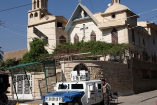 Geschützte Kirche in Bagdad